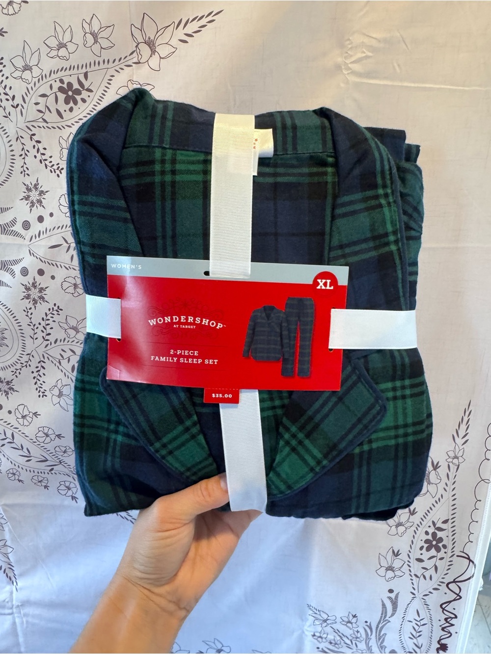 Wondershop Green & Navy Plaid Women's 2-Piece Sleep Set